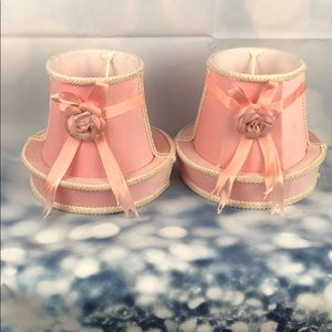 Adorable pink velvet vintage lampshades